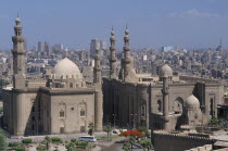 Sultan Hassan Mosque on the left and the later built El Rifai Mosque on the right seen from the Citadel African Middle East North Africa Religious Religion