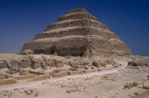 Step Pyramid of Djoser built for 3rd Dynasty King Djoser by architect and high priest Imhotep in 27 BC. African Middle East North Africa History Sakkara Saqqara