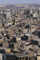 Elevated view over city rooftops African Middle East North Africa
