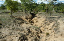 Zimbabwe, Murewa District, Fertile land becoming barren due to erosion of soil.