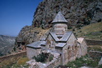 Church with mountain backdrop 7th-10th Century.Armenian Asia Asian European Middle East Religion Religious