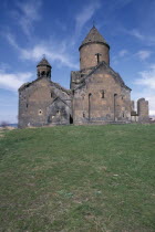 Saghmosavank or Psalm Monastery 12th-13th Century  exterior view. Armenian Asia Asian European Middle East Religion Religious
