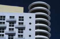 South Beach. Old meets new; Art Deco and modern architecture dominate the skyline at the north end of Ocean Drive.American North America United States of America Beaches Resort Sand Sandy Seaside Sho...