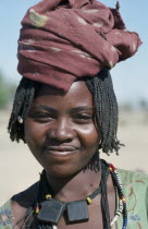 Head and shoulders portrait of Chadian refugee woman.