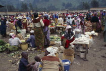 Busy market near Kivu border in North West Rwanda
