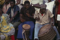 Male drummers at initiation ceremony.