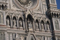 Detail of section of exterior at Duomo Cathedral.European Firenze History Italia Italian Religion Southern Europe Religious Toscana Tuscan