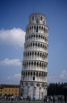 The Leaning Tower with tourists gathered at the baseEuropean History Italia Italian Southern Europe Toscana Tuscan