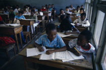 Primary school pupils in classroom.