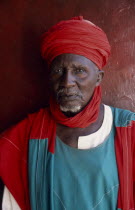 Emirs palace guard.  Head and shoulders portrait.African Nigerian Western Africa