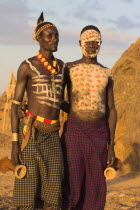 Karo men with body painting  made from mixing animal pigments with clay
