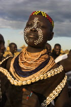 Karo people with body painting  made from mixing animal pigments with clay  dancing