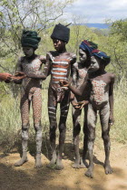 Young boys with body painting