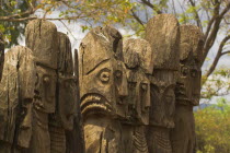 Famous carved wooden effergies of Chiefs and Warriors  which are now becoming rare as many have been stolen by art collectors