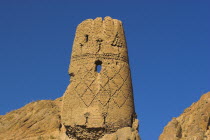 Kakrak valley  watchtower at ruins which were once the site of a 21ft standing Buddha in a niche  discovered in 1030 and surrounded by caves whose Buddhists paintings thought to date from the 9th and...