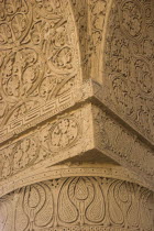 No-Gonbad Mosque  Mosque of Nine Cupolas  also known as Khoja Piada or Masjid-e Haji Piyada  Mosque of the Walking Pilgrim   Carved stucco decoration on columnDates to the early 9th Century A.D. Earl...