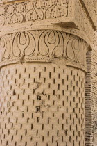 No-Gonbad Mosque  Mosque of Nine Cupolas  also known as Khoja Piada or Masjid-e Haji Piyada  Mosque of the Walking Pilgrim   Carved stucco decoration on columnDates to the early 9th Century A.D. Earl...