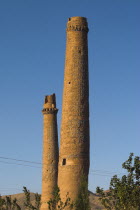 The Mousallah Complex  Two of four minarets marking the corners of the long gone Madrassa built by Sultan Husain Baiquara last of the Timurid rulers Two other minarets stand near Gaur Shad s Mausoleu...