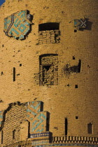 Timurid tilework on a tower of The Citadel  Qala-i-Ikhtiyar-ud-din  Originally built by Alexander the Great but built in its present form by Malik Fakhruddin in 1305 A.D. Conquerors Ghegnis Khan and T...