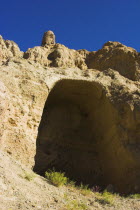 Empty niche in which once stood a 21ft standing Buddha - discovered in 1030 and surrounded by caves whose Buddhists paintings thought to date from the 9th and 9th Centuries AD but removed by French a...