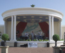 A band playing in the Lido bandstand