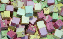 Mullti coloured nougat for sale in a market in Shoreham-by-Sea.