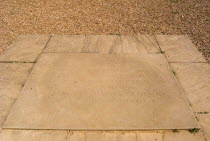 Battle Abbey. Plaque marking the spot where King Harold fell in the 1066 Battle of Hastings