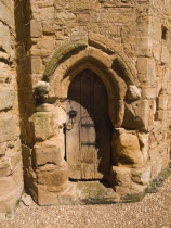 Battle Abbey. Detail of wooden gate