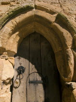Battle Abbey. Detail of wooden gate