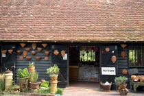 Amberley Working Museum. Pottery building with examples of clay work on display
