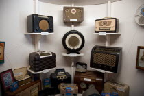 Amberley Working Museum. The Vintage Wireless Exhibition with display of domestic radio equipment