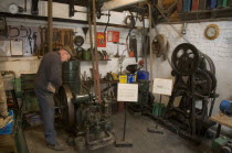 Amberley Working Museum. The Engine Workshop with display of working stationary engines