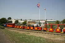 Families enjoying the Miniature Railway train ride at Norfolk Gardens.