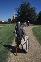 Battle Abbey. Saxon foot soldier in the grounds near to the spot where King Harold fell in the battle on Saturday 14th October 1066