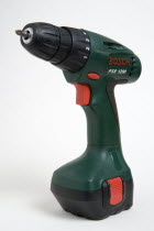 Green and black electric rechargeable handheld drill