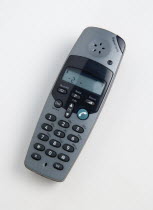 DECT telephone handset with green answer button.Digital Enhanced Cordless Telecommunications