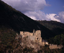 Chateau d Usson.  Ruined castle dating from the eleventh century  one of the last strongholds of the beseiged Cathars.  Set in rocky mountain landscape.
