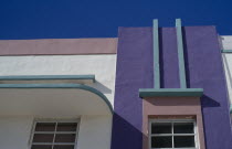 South Beach. Detail of colourful Art Deco building.