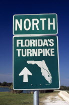 Floridas Turnpike North road sign