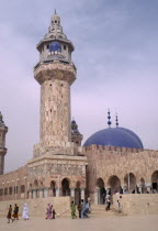 Great Mosque in the holy city of Mouridism  with worshippers.