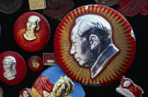 China,  Shanghai, Mao Tse-Tung memorabilia metal badges.