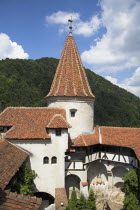 Turret above courtyard  Bran Castle  near Brasov