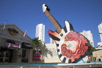 Guitar outside entrance to Hard Rock Cafe