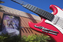 Walt Disney World Resort. Guitar outside the Aerosmith Rock N Roller Coaster ride on Sunset Boulevard in Disney MGM Studios.TravelTourismHolidayVacationExploreRecreationLeisureSightseeingTour...