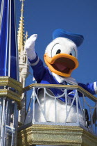 Walt Disney World Resort. Donald Duck character during the Disney Dreams Come True parade in the Magic Kingdom.TravelTourismHolidayVacationExploreRecreationLeisureSightseeingTouristAttractio...
