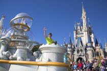 Walt Disney World Resort. Peter Pan character during the Disney Dreams Come True parade in the Magic Kingdom.TravelTourismHolidayVacationExploreRecreationLeisureSightseeingTouristAttraction...