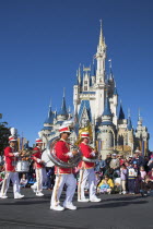 Walt Disney World Resort. Marching band during  Disney Dreams Come True Parade in the Magic Kingdom.TravelTourismHolidayVacationExploreRecreationLeisureSightseeingTouristAttractionTourDest...