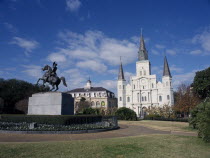St Louis. Cathedral and General Jackson Monument