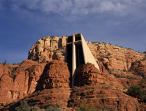 Chapel of the Holy Cross. Catholic chapel built into red cliffs mesas