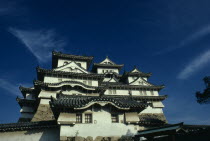 Himeji-jo also known as Shirasagi-jo  the white egret or white heron castle.  Feudal castle built by Hideyoshi in 1581  a civil war baron or sengoku daimyo who had risen from the ranks of foot soldier...